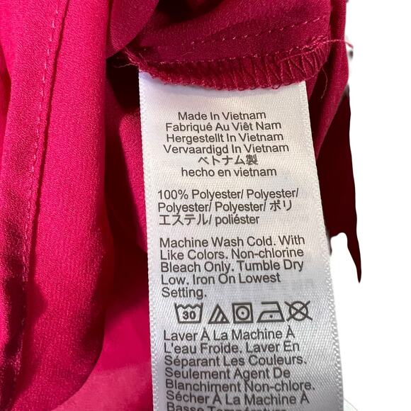 J. Crew Long Sleeve V-Neck Blouse Womens L Fuchsia Pink Feminine Career Classic - Picture 7 of 7